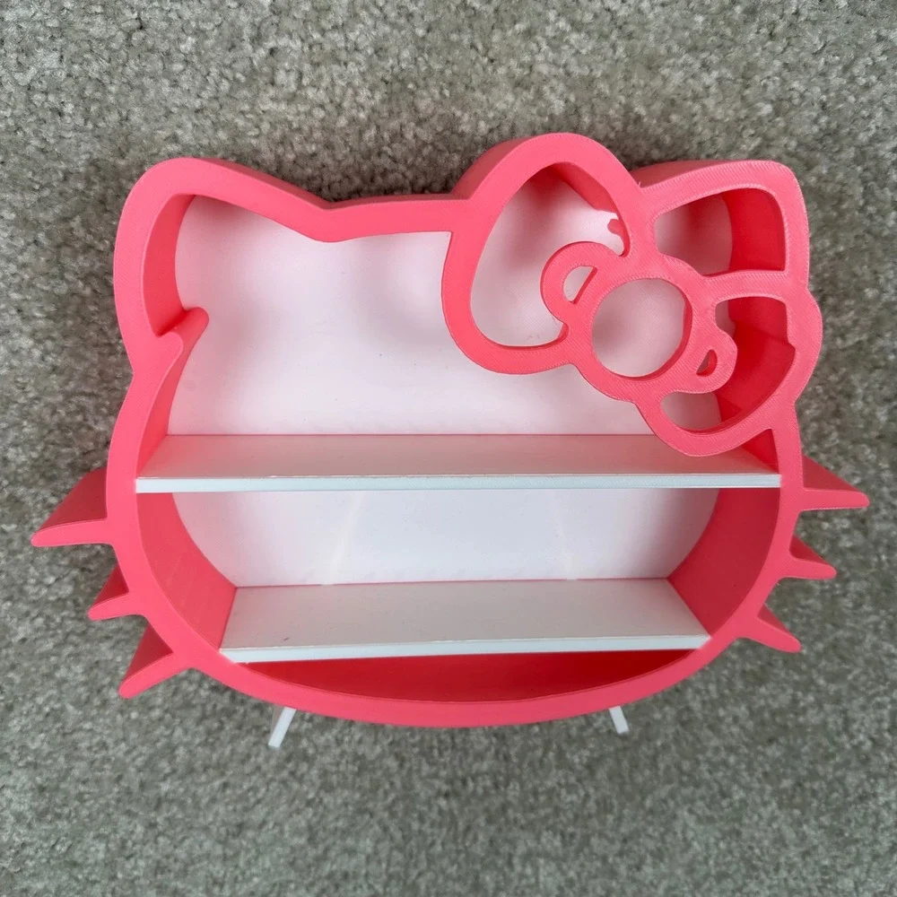 Hello Kitty 3D Printed Display Shelf Pink White Sanrio Small Trinket Organizer